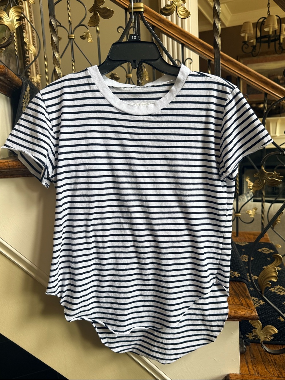 Frank & Eileen Navy/White Striped Tee. Cotton . Size S Excellent condition .